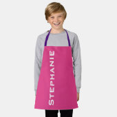 Heet Roze, Paarse bandjes, Jumbo naam, Schort (Gedragen)