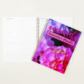 Heet roze paarse bloemenhortensia's planner (Display)