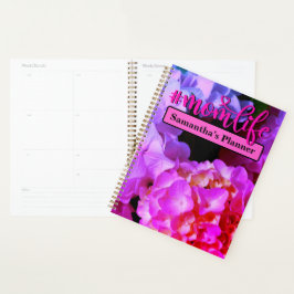 Heet roze paarse bloemenhortensia's planner