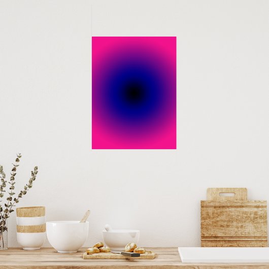 Heet Roze Paarse Donkerblauw en Zwart Verloop Poster (Keuken)
