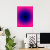 Heet Roze Paarse Donkerblauw en Zwart Verloop Poster (Thuiskantoor)