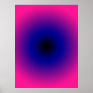 Heet Roze Paarse Donkerblauw en Zwart Verloop Poster
