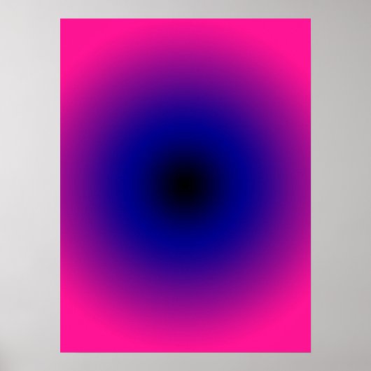 Heet Roze Paarse Donkerblauw en Zwart Verloop Poster (Voorkant)