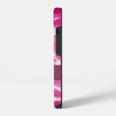 Heet roze paarse lint monogram iPhone hoesje (Linkerkant)