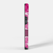 Heet roze paarse lint monogram iPhone hoesje (Rechterkant)