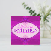 Heet Roze & Paarse Meisjes Speciale Uitnodiging (Staand voorkant)