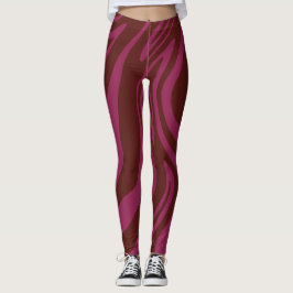 Heet roze & paarse zebraprint patroon leggings