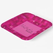 Heet Roze Pailletten Papieren Bordje (Gebogen)