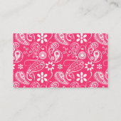 Heet Roze Paisley; Oude Schoolbord Visitekaartje (Achterkant)