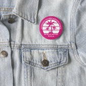 Heet Roze Palmboom Aangepaste Bachelorette-feestje Ronde Button 5,7 Cm (In situ)