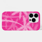 Heet Roze Palmboom Magenta Fuchsia Monogram Case-Mate iPhone Case (Achterkant (horizontaal))