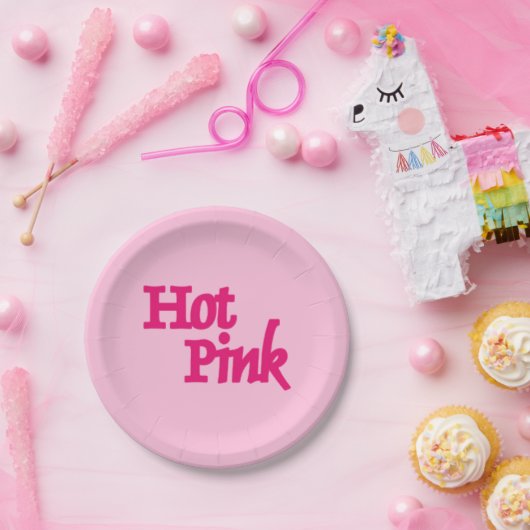 Heet Roze papieren borden Bordje (Feest)