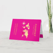 Heet roze paspoort stijl 21e verjaardagsfeest aankondiging (Voorkant)
