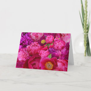 Heet Roze Pioen Collage Kaart