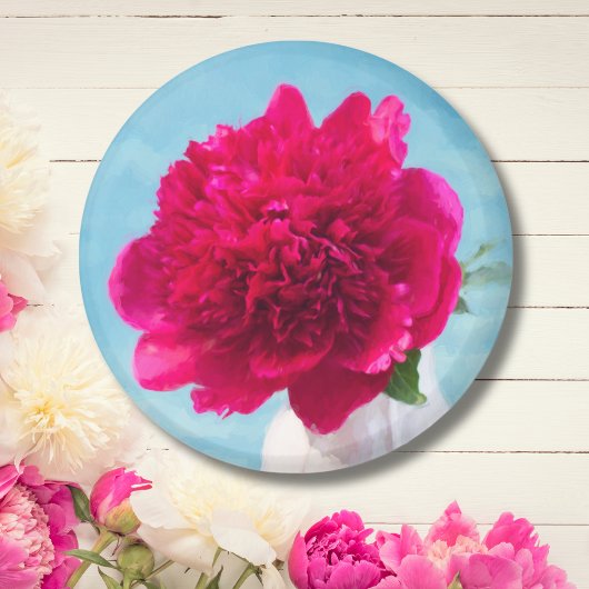 Heet Roze Pioen Magneet