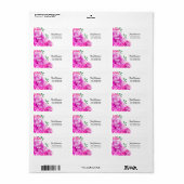 Heet roze pioenenswag adreslabel etiket (Full Sheet)