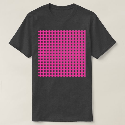 Heet Roze Plaid Groot dambord Roze T-shirt (Design voorkant)