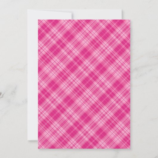 Heet Roze Plaid Meisjes Verjaardag Kaart (Achterkant)