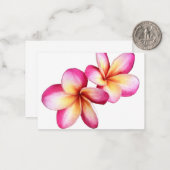 Heet Roze Plumeria Blooms Flat Note Kaart Notitiekaartje (Voorkant / Achterkant in situ)