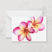 Heet Roze Plumeria Blooms Flat Note Kaart Notitiekaartje (Voorkant)