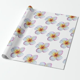 Heet Roze Plumeria Verpakkingsdocument Cadeaupapier