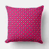 Heet Roze Polka Dot Outdoor Sierkussen (Voorkant)
