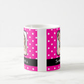 Heet roze polka dot patroon koffiemok (Center)