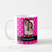 Heet roze polka dot patroon koffiemok (Links)