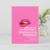 Heet-roze Pop Art Retro Verjaardag  Kaart (Staand voorkant)