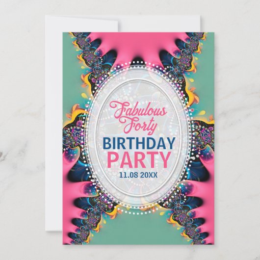 Heet roze prinses Fabulous veertig verjaardagsfees Kaart (Voorkant)
