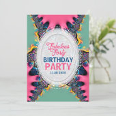 Heet roze prinses Fabulous veertig verjaardagsfees Kaart (Staand voorkant)