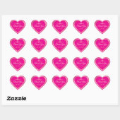 Heet Roze Productlabel Gouden Frame Schattig Dank Hart Sticker (Vel)