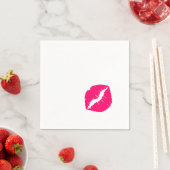 Heet Roze Puckered Lipstick Vlek Servet (Insitu)