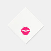 Heet Roze Puckered Lipstick Vlek Servet (Hoek)