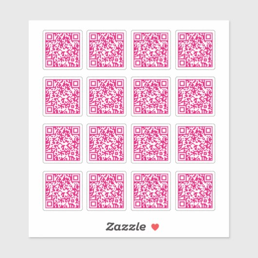 Heet Roze QR Code Laser gesneden Vinyl Sticker (Vel)