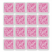Heet Roze QR Code Laser gesneden Vinyl Sticker (Voorkant)