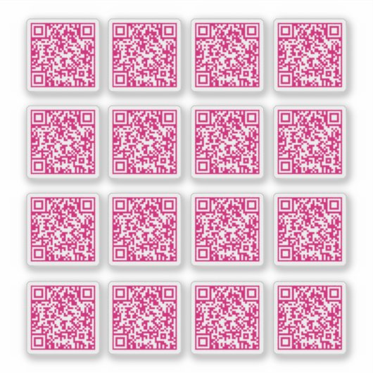 Heet Roze QR Code Laser gesneden Vinyl Sticker (Voorkant)