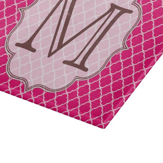 Heet Roze Quarterfoil Latti Glas Snijplank (Hoek)