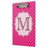 Heet Roze Quarterfoil Latti Monogram Clip Board Klembord (Links)