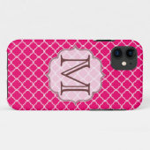 Heet Roze Quarterfoil Latti Monogram IPHONE 5 Hoes (Achterkant (horizontaal))