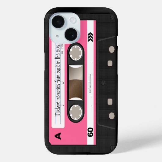 Heet Roze Retro Cassettebandje Gepersonaliseerd Ho Case-Mate iPhone Case (Achterkant)