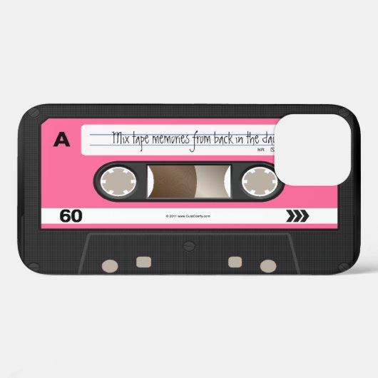 Heet Roze Retro Cassettebandje Gepersonaliseerd Ho Case-Mate iPhone Case (Achterkant (horizontaal))