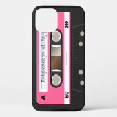 Heet Roze Retro Cassettebandje Gepersonaliseerd Ho Case-Mate iPhone Case (Achterkant)