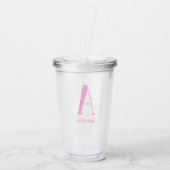 Heet Roze Retro Dolly Monogram Acryl Drinkbeker (Achterkant)