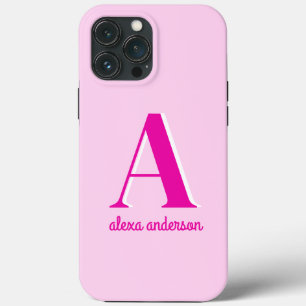 Heet Roze Retro Dolly Monogram Case-Mate iPhone Case