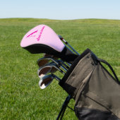 Heet Roze Retro Dolly Monogram Golfheadcover (Insitu)