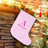 Heet Roze Retro Dolly Monogram Kleine Kerstsok