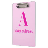 Heet Roze Retro Dolly Monogram Klembord (Links)