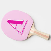 Heet Roze Retro Dolly Monogram Tafeltennisbatje (Zijkant)