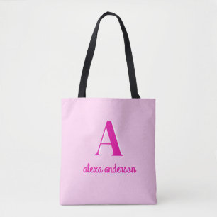 Heet Roze Retro Dolly Monogram Tote Bag